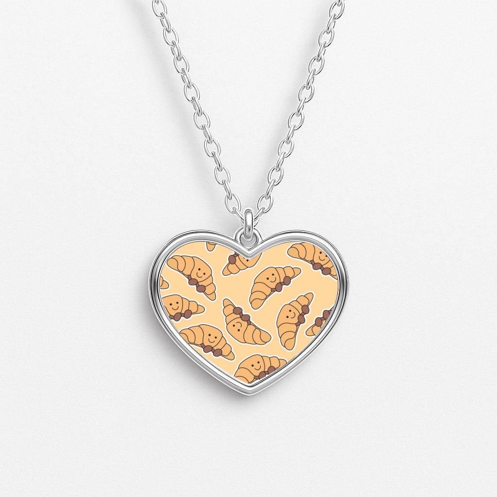 Croissant - Plushy Heart Necklace