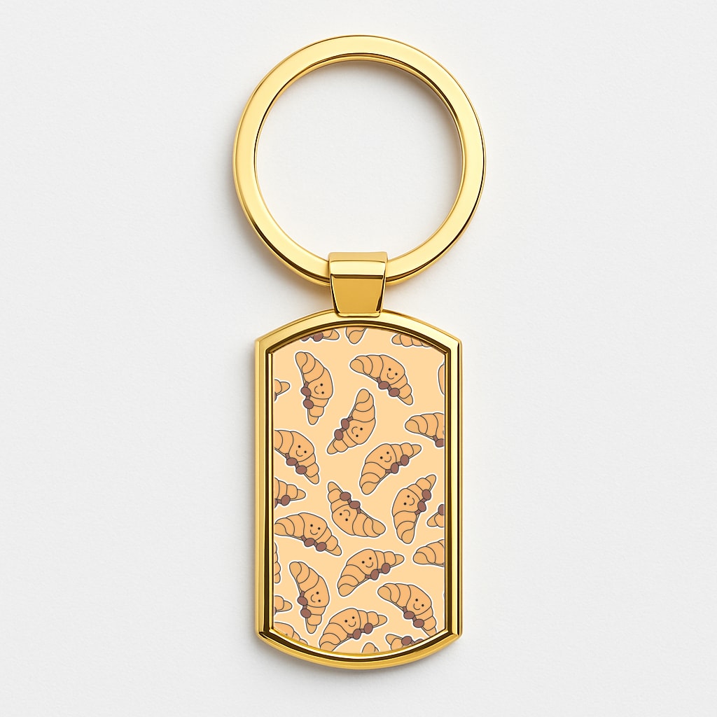 Croissant - Plushy Gold Keyring