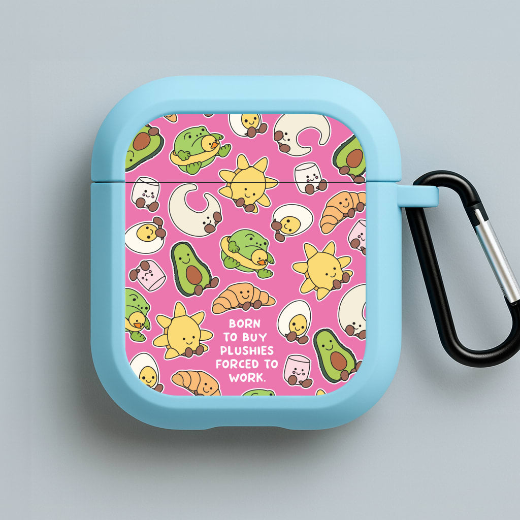 Born To Buy Plushy Blue AirPods Case