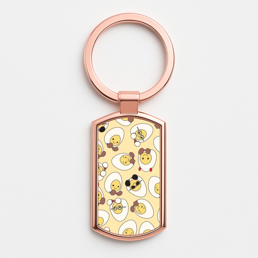 Egg Pattern - Plushy Rose Gold Keyring