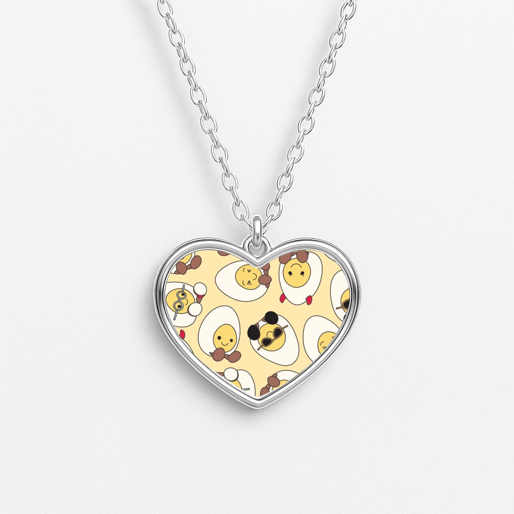 Egg Pattern - Plushy Heart Necklace