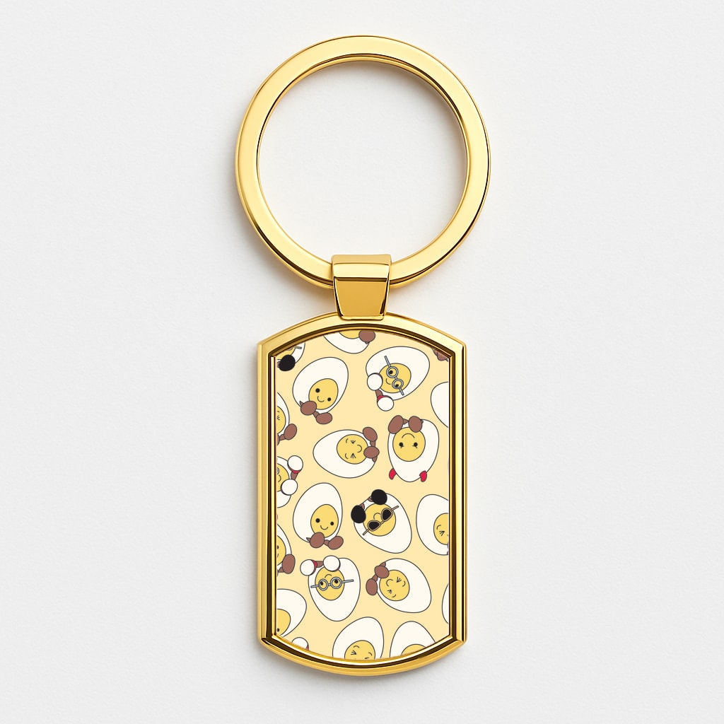 Egg Pattern - Plushy Gold Keyring