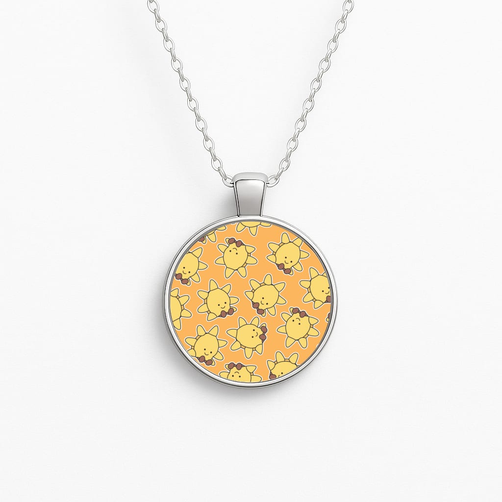 Sun Pattern - Plushy Circle Necklace