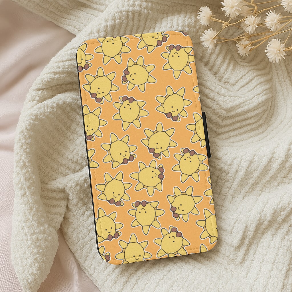 Sun Pattern - Plushy Wallet Phone Case