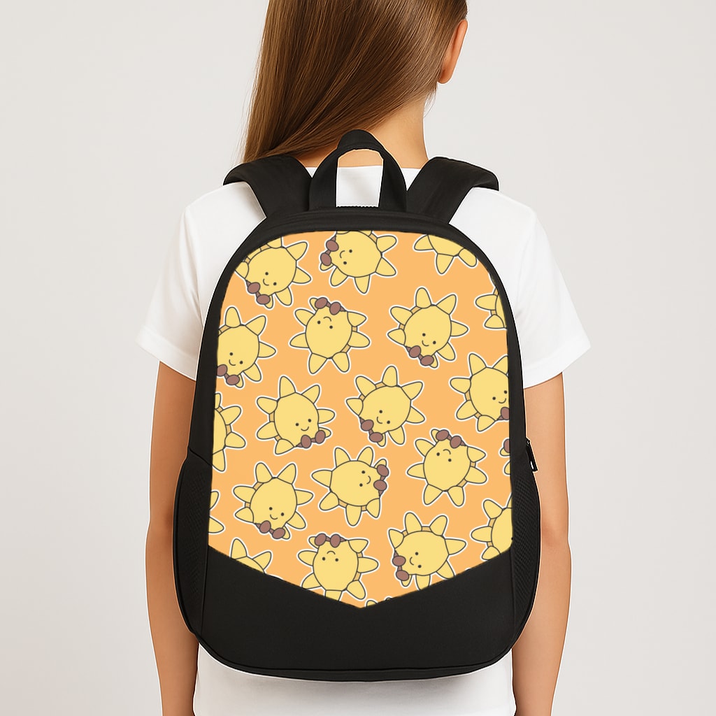 Sun Pattern - Plushy Large School Bag
