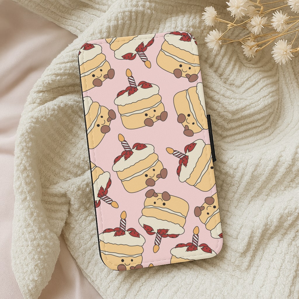 Cake Pattern - Plushy Wallet Phone Case