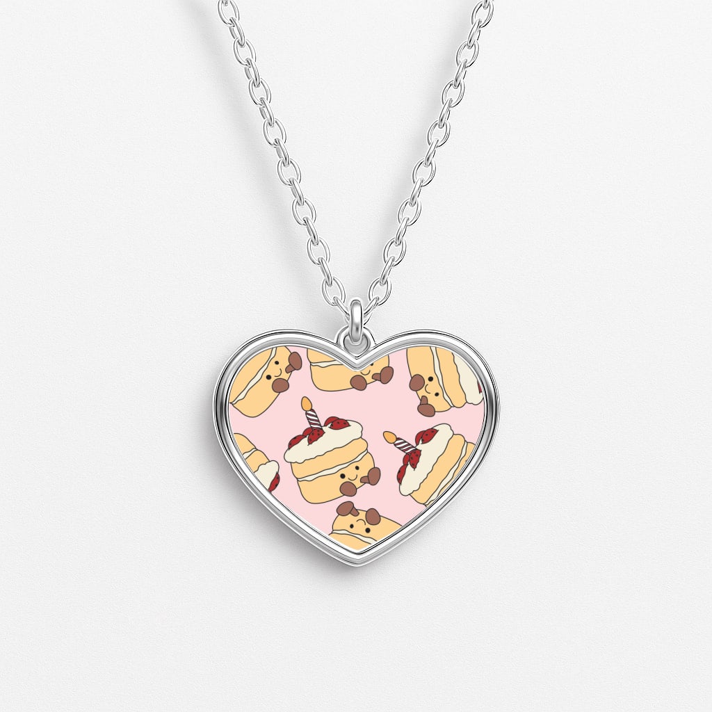 Cake Pattern - Plushy Heart Necklace