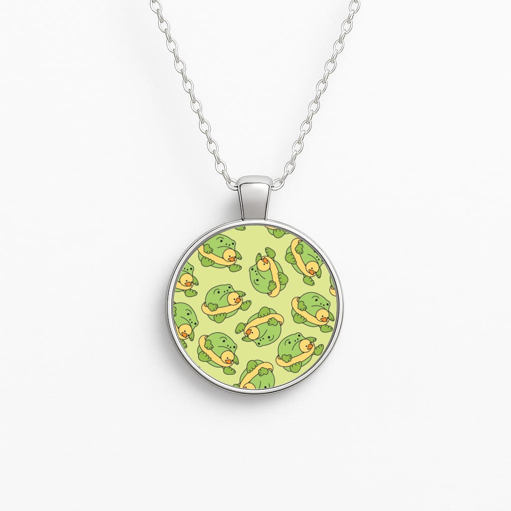 Frog Pattern - Plushy Circle Necklace