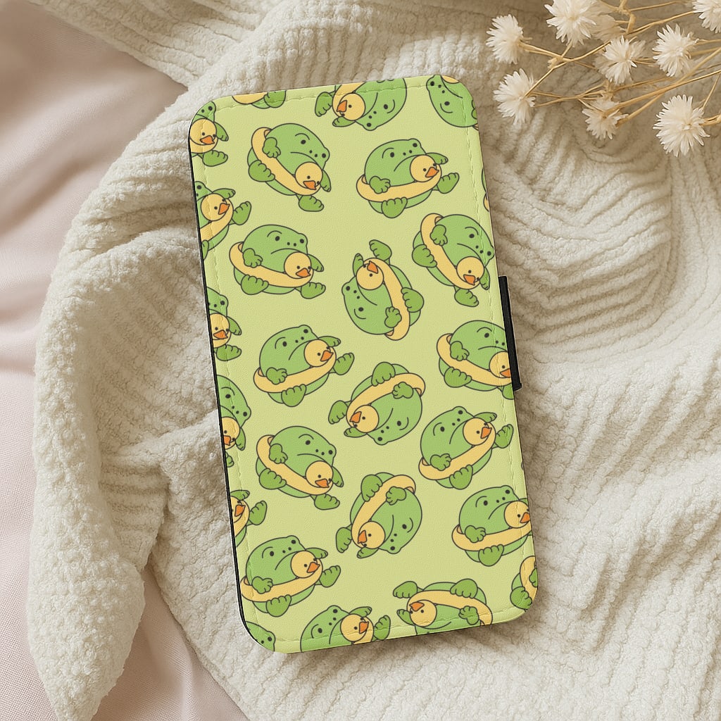 Frog Pattern - Plushy Wallet Phone Case
