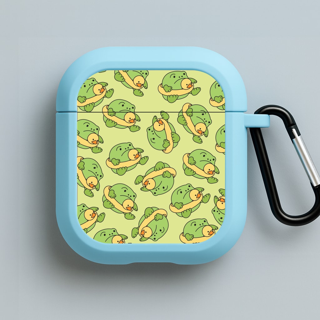 Frog Pattern - Plushy Blue AirPods Case