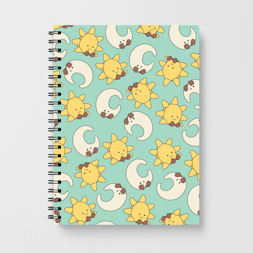 Stars And Moon Pattern - Plushy Notebook