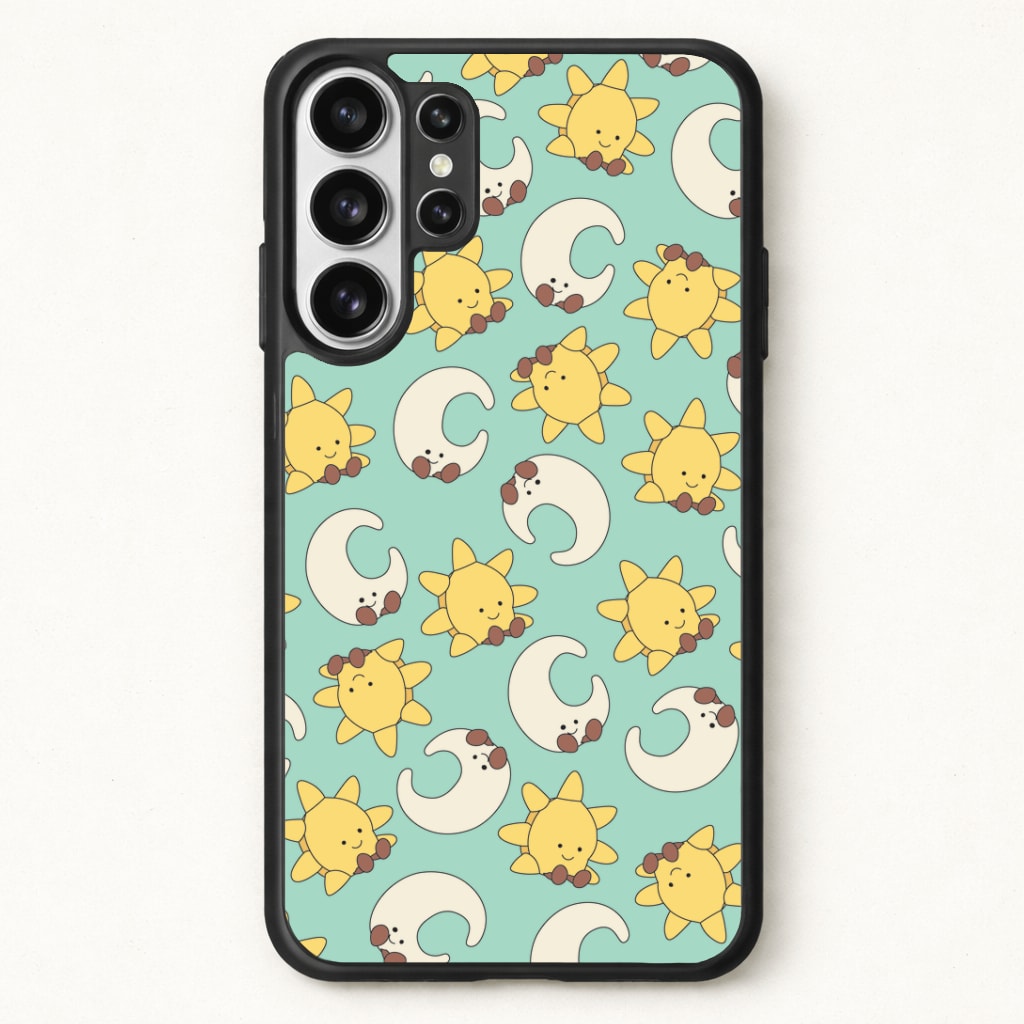 Stars And Moon Pattern - Plushy Phone Case for Galaxy S26 Ultra