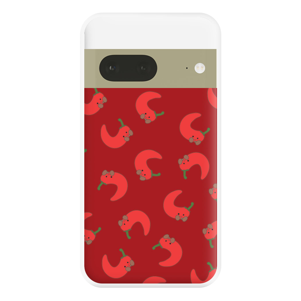 Red Chilli Pattern Phone Case for Google Pixel 7a