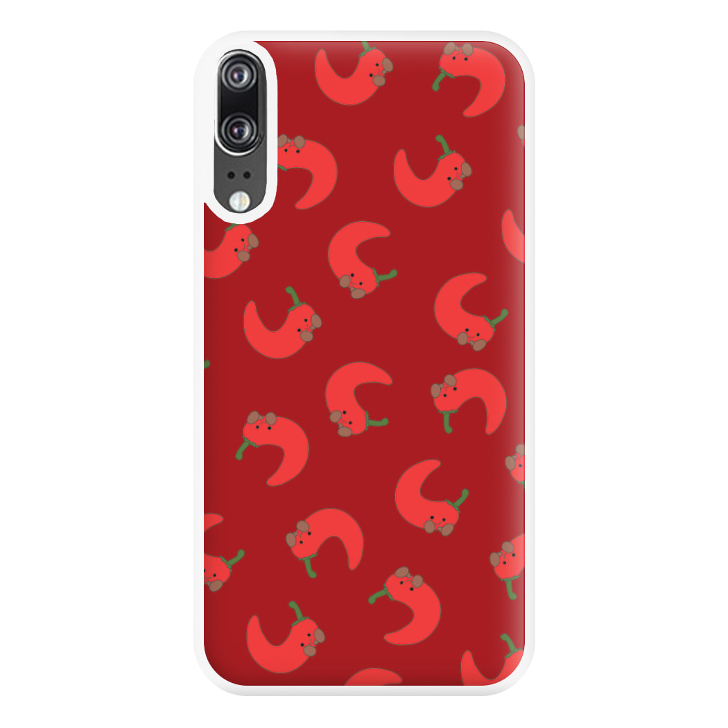 Red Chilli Pattern Phone Case for Huawei P20