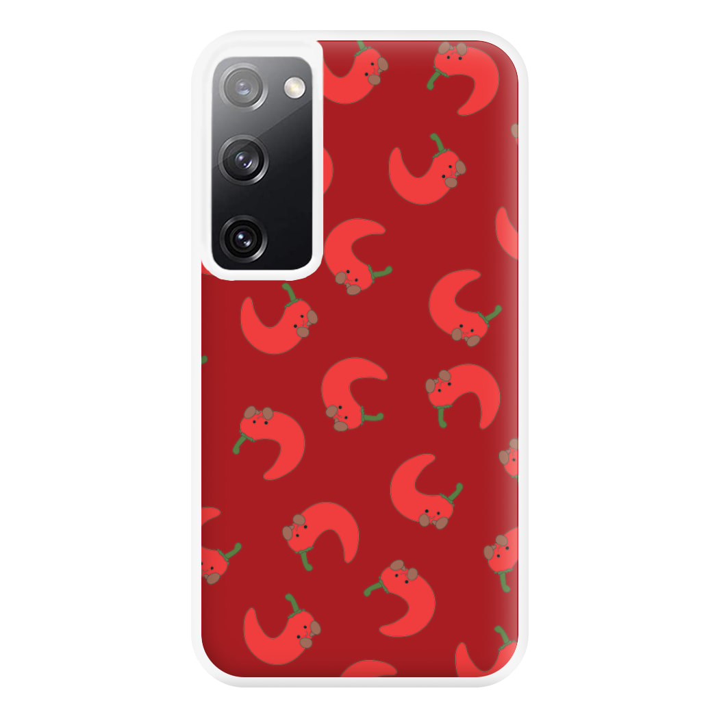 Red Chilli Pattern Phone Case for Galaxy S20