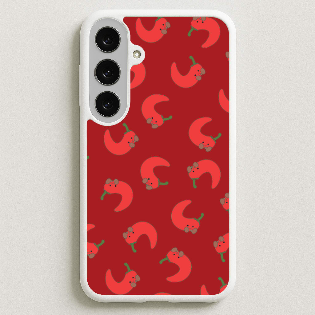 Red Chilli Pattern Phone Case for Galaxy S25FE