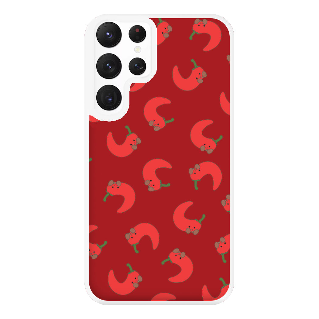 Red Chilli Pattern Phone Case for Galaxy S22 Ultra