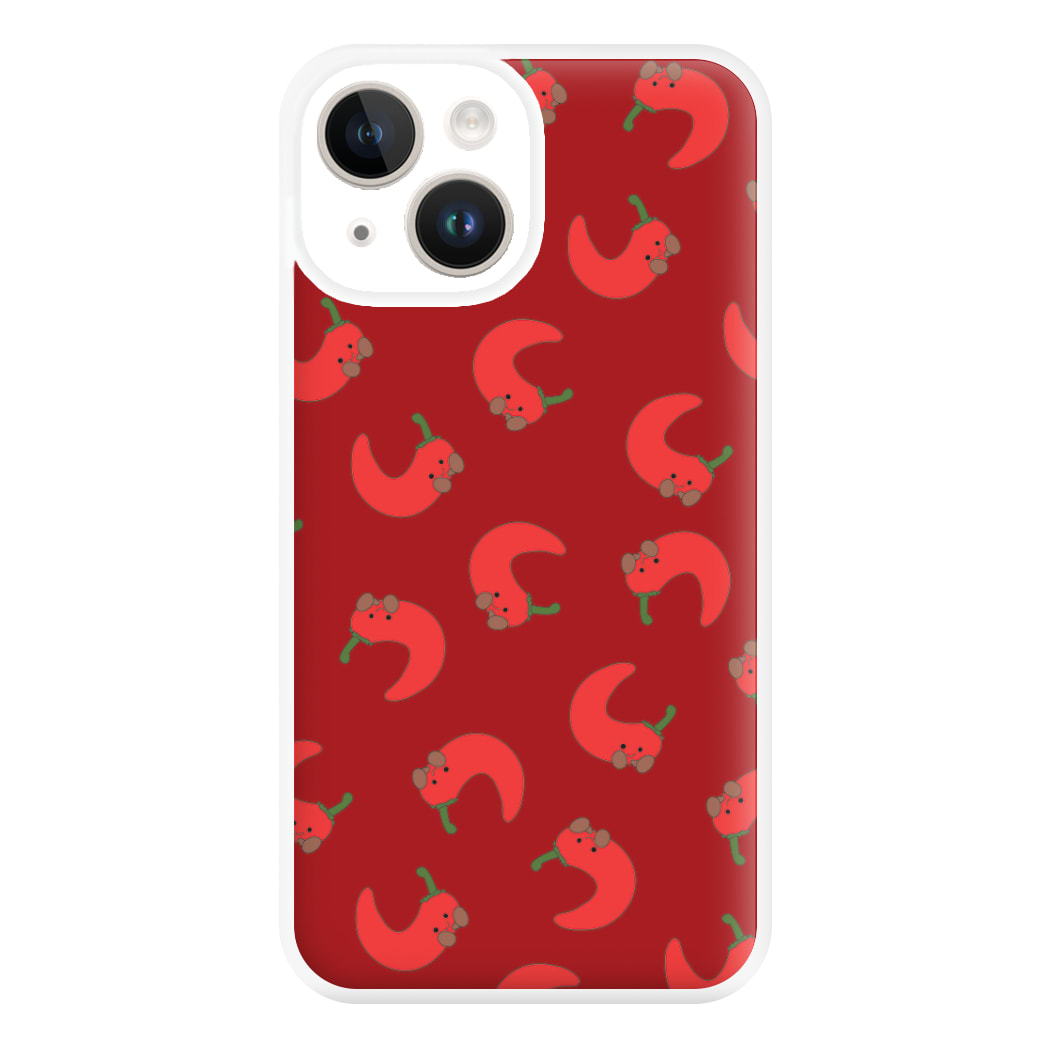 Red Chilli Pattern Phone Case for iPhone 14