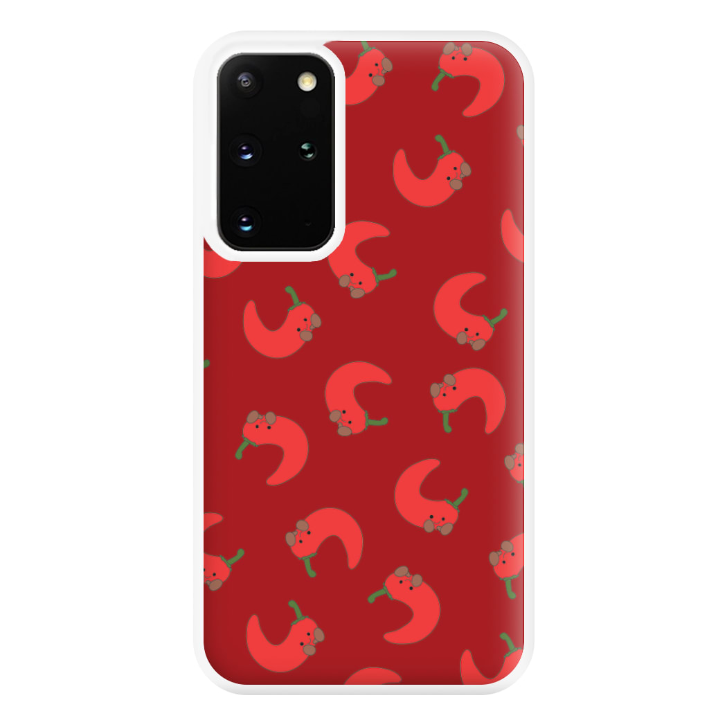 Red Chilli Pattern Phone Case for Galaxy S20 Plus