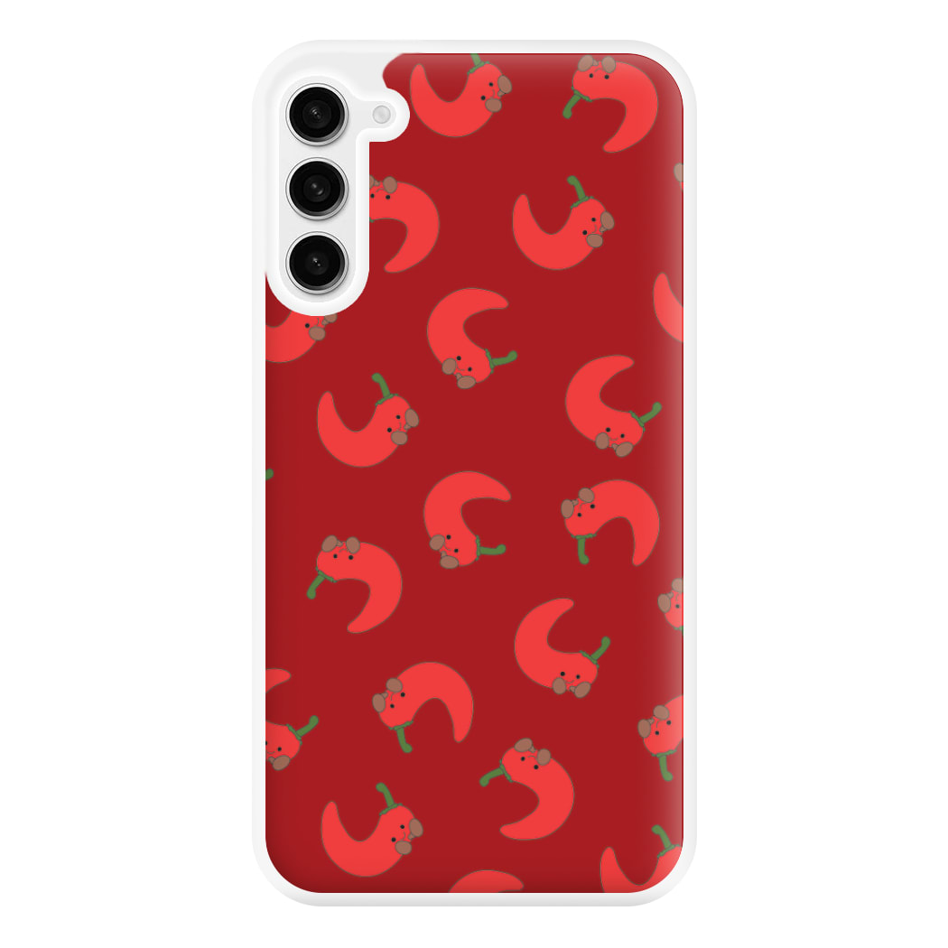 Red Chilli Pattern Phone Case for Galaxy S23FE