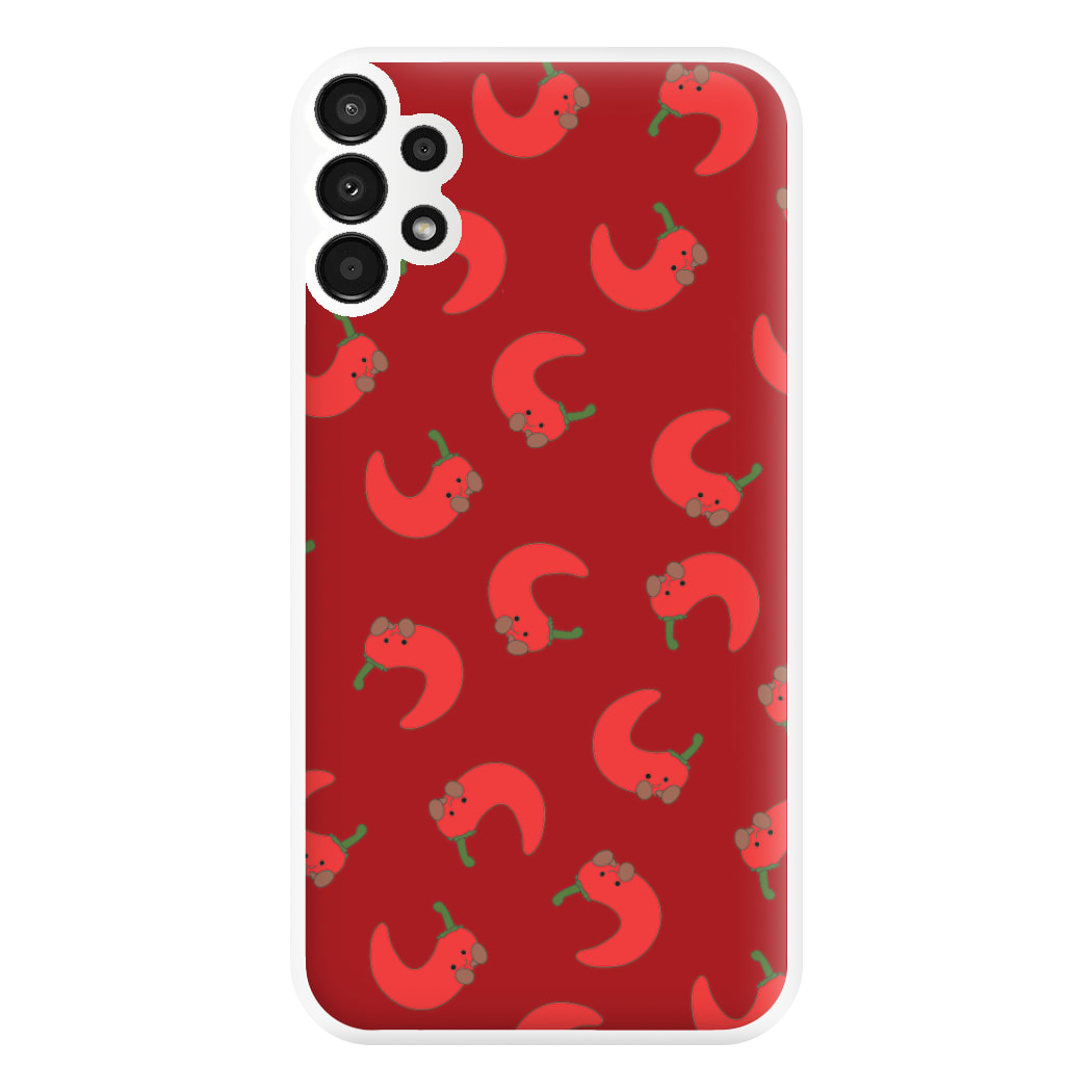 Red Chilli Pattern Phone Case for Galaxy A13