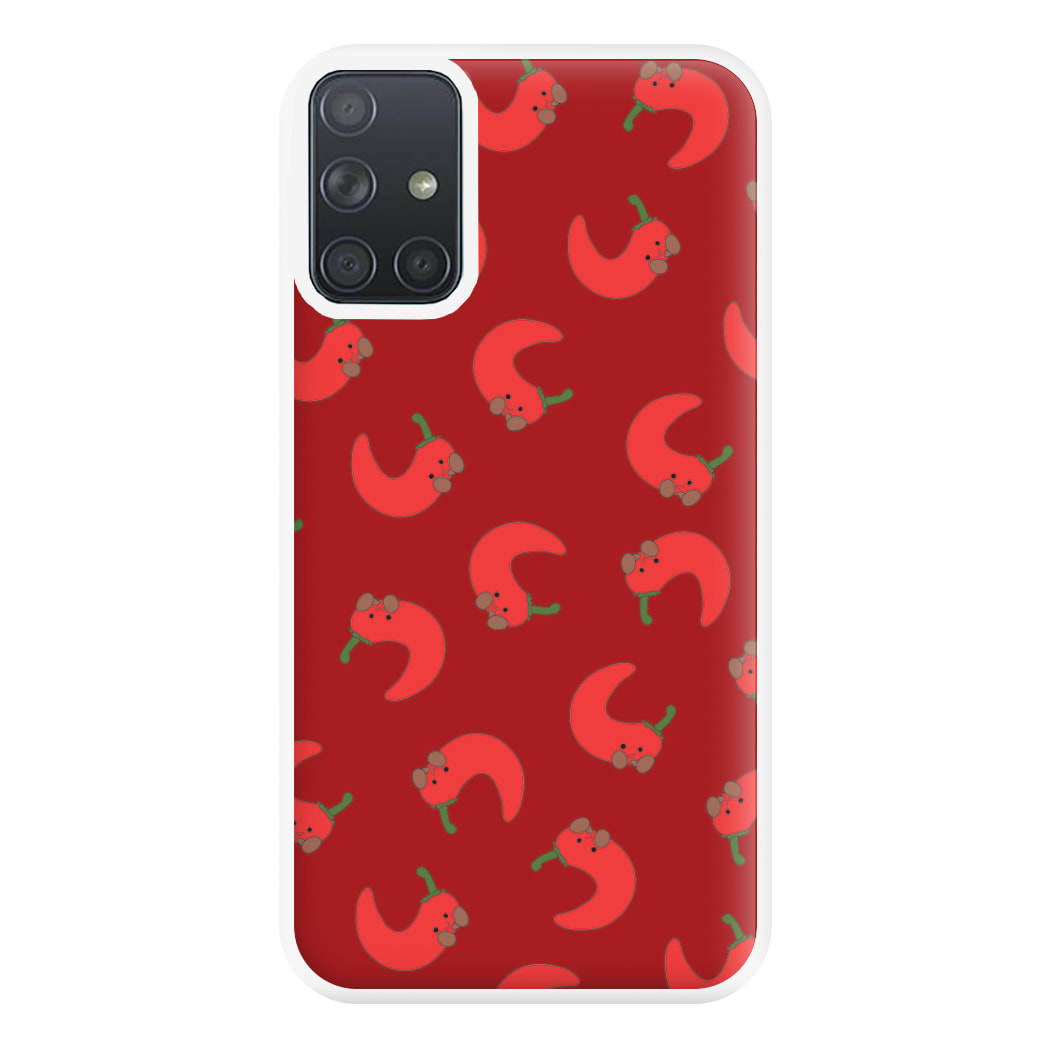 Red Chilli Pattern Phone Case for Galaxy A71