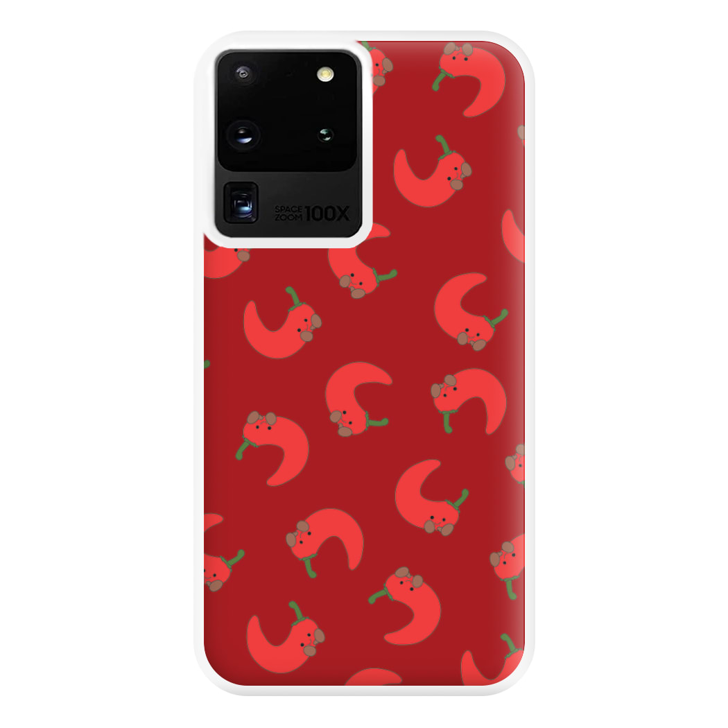 Red Chilli Pattern Phone Case for Galaxy S20 Ultra