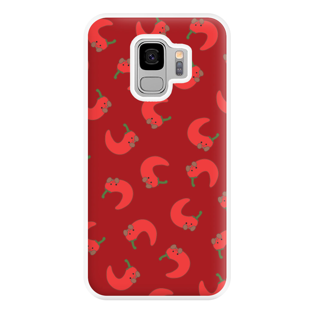 Red Chilli Pattern Phone Case for Galaxy S9 Plus