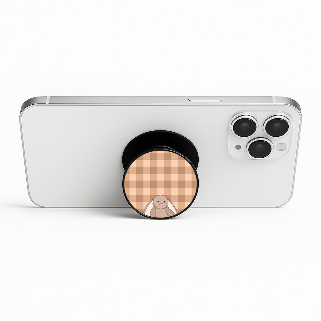 Bunny Checkered Pattern Phone Stand