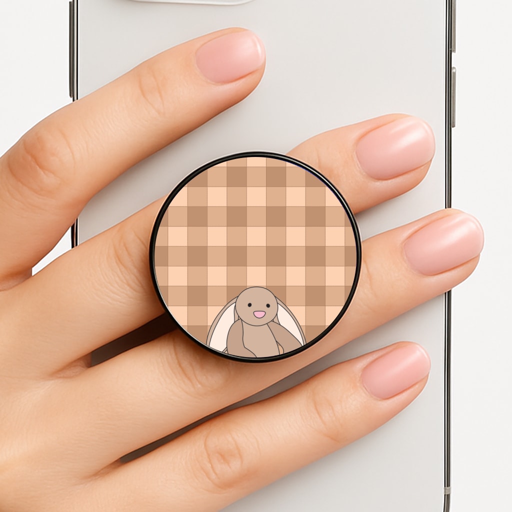 Bunny Checkered Pattern Phone Grip