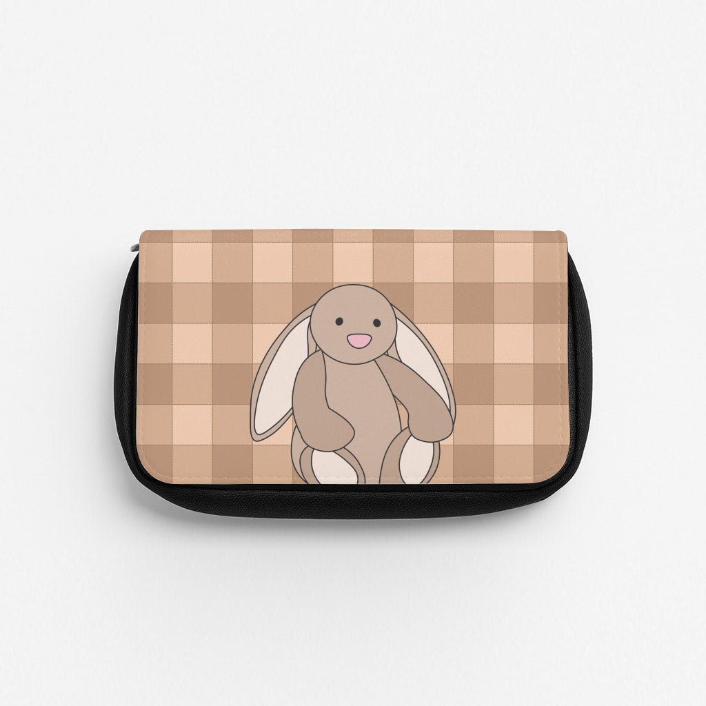 Bunny Checkered Pattern Pencil Case