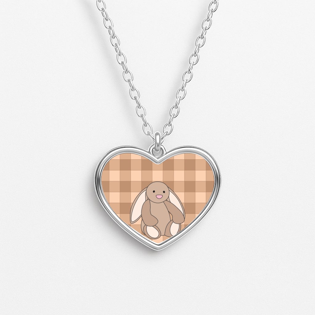 Bunny Checkered Pattern Necklace