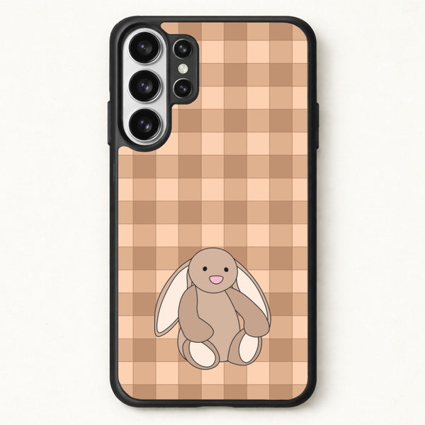 Bunny Checkered Pattern Phone Case for Galaxy S26 Ultra