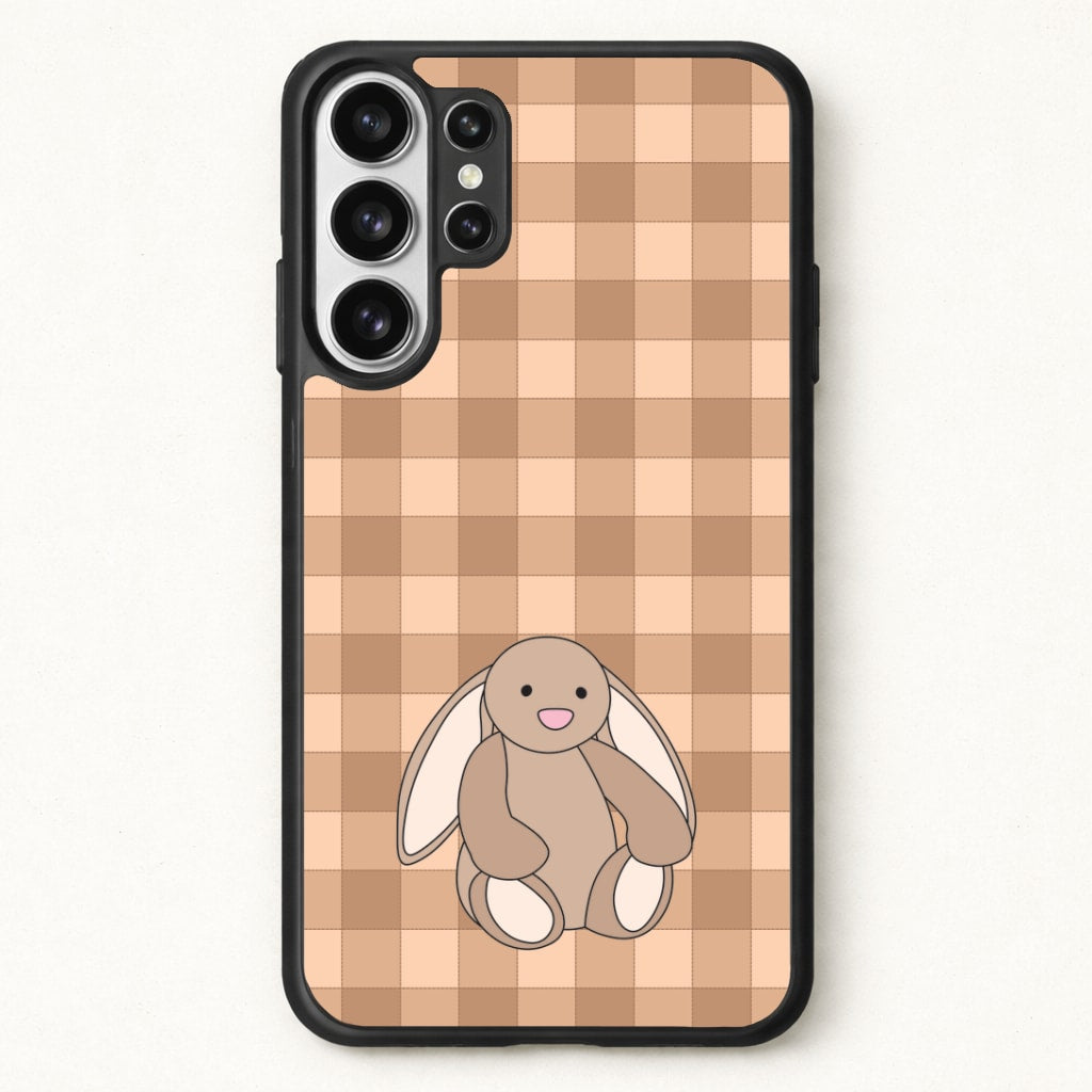 Bunny Checkered Pattern Phone Case for Galaxy S26 Ultra