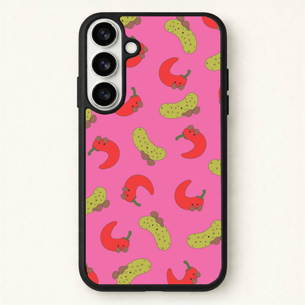 Red Chillis And Pickles Pattern Phone Case for Galaxy S26 Plus