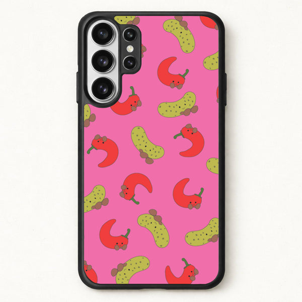Red Chillis And Pickles Pattern Phone Case for Galaxy S26 Ultra