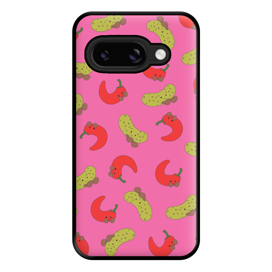Red Chillis And Pickles Pattern Phone Case for Google Pixel 8a