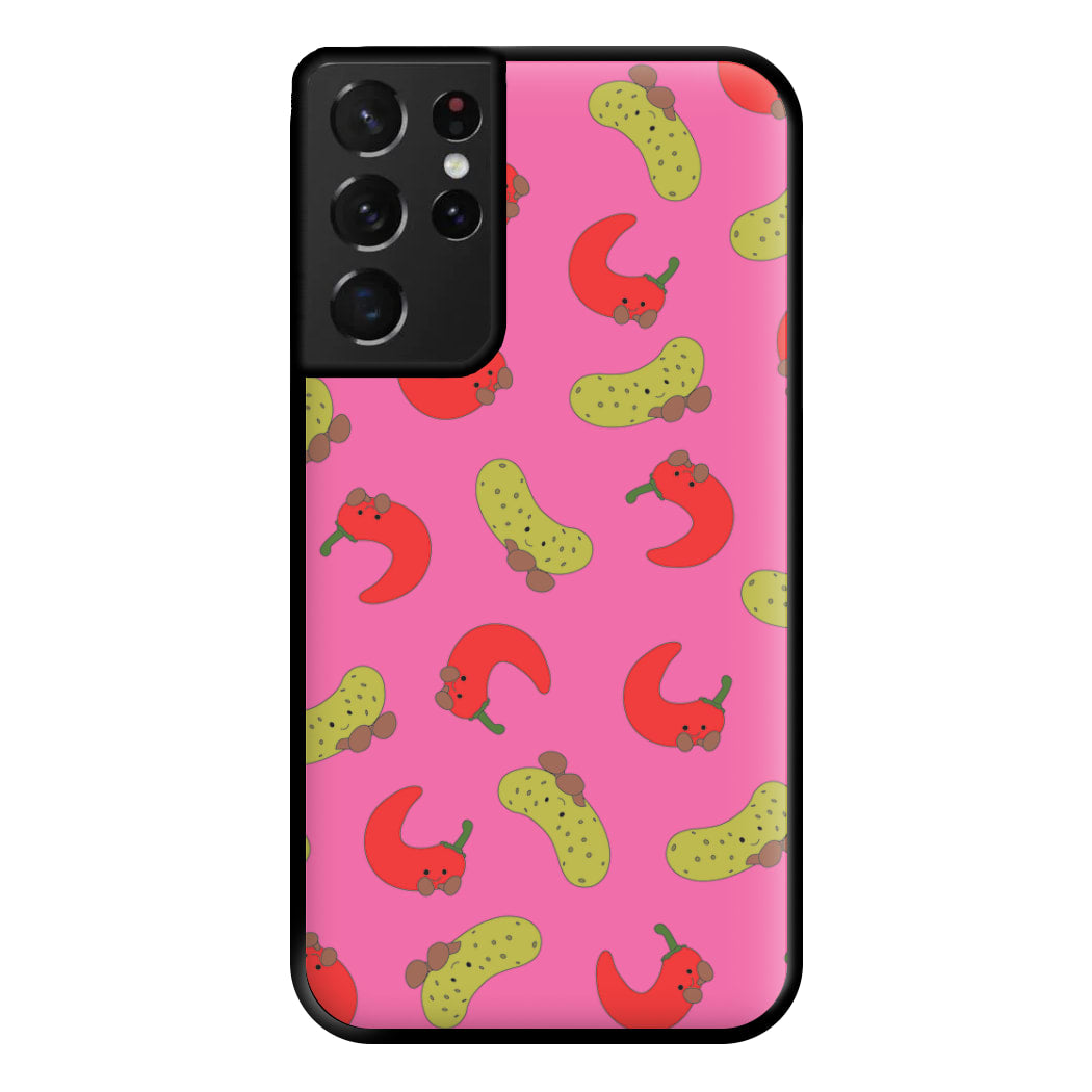 Red Chillis And Pickles Pattern Phone Case for Galaxy S21 Ultra