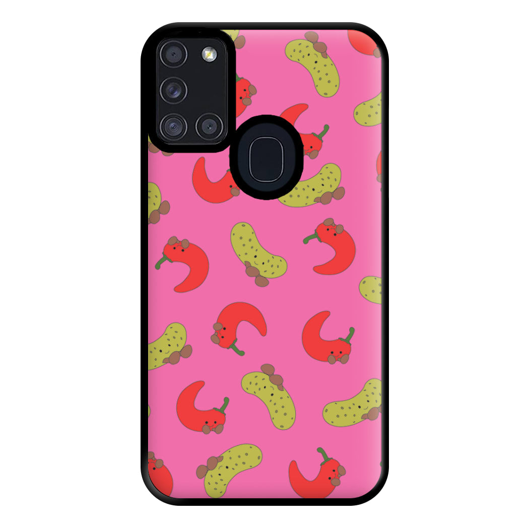 Red Chillis And Pickles Pattern Phone Case for Galaxy A21s