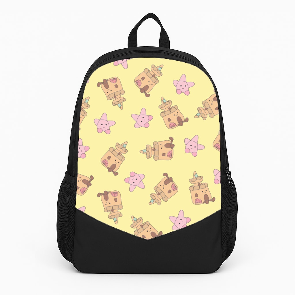 Sandcastles And Stars Pattern Large Backpack