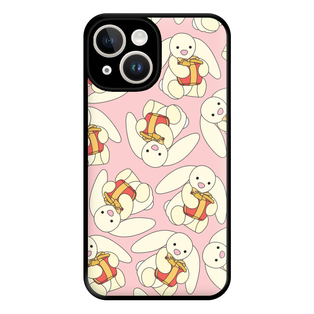 Bunny Present Pattern Phone Case for iPhone 14