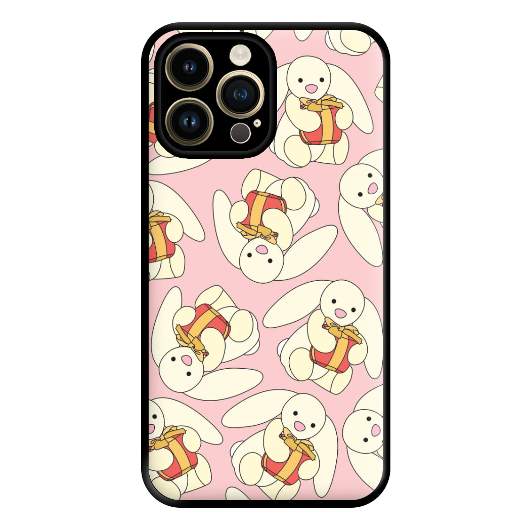 Bunny Present Pattern Phone Case for iPhone 14 Pro Max