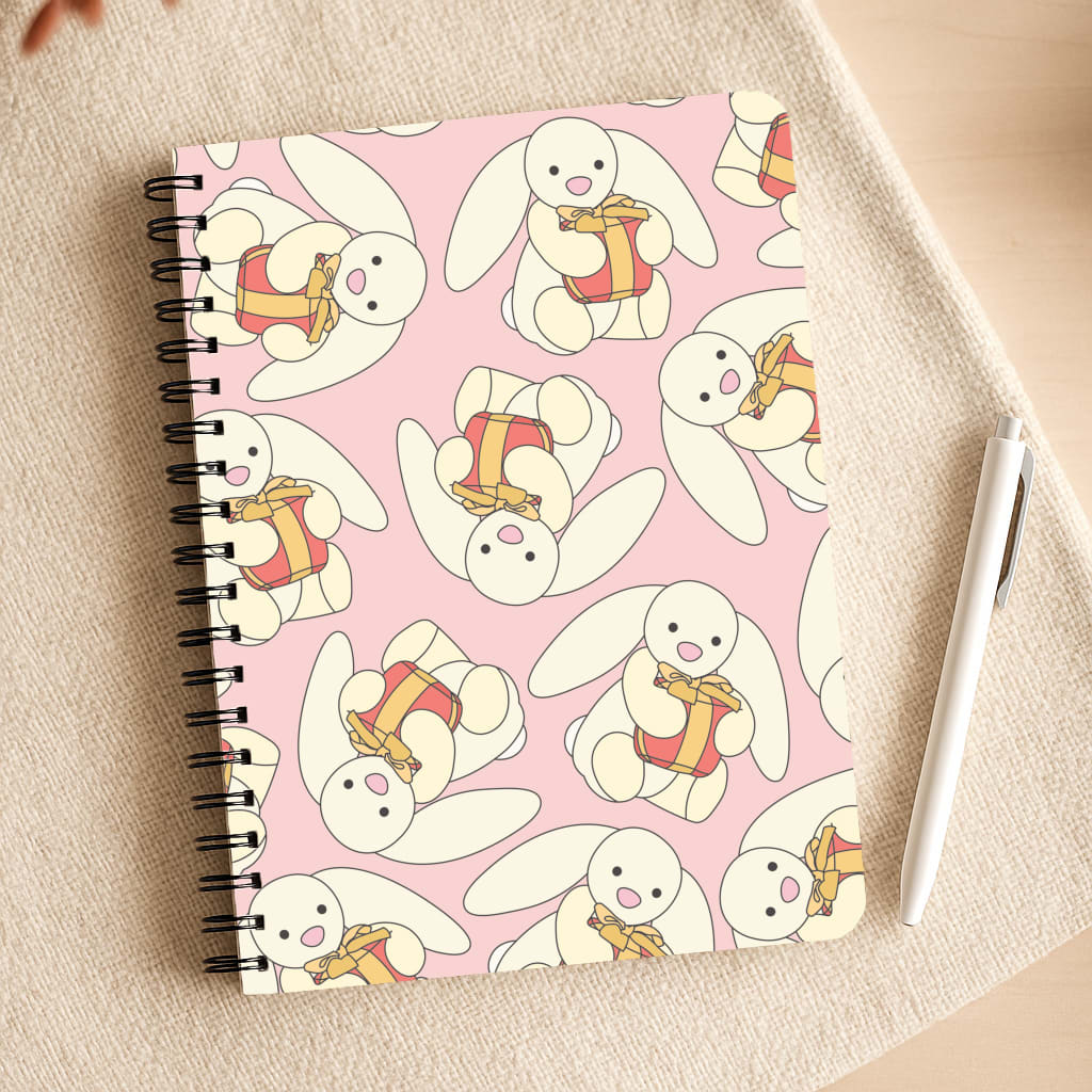 Bunny Present Pattern Notepad