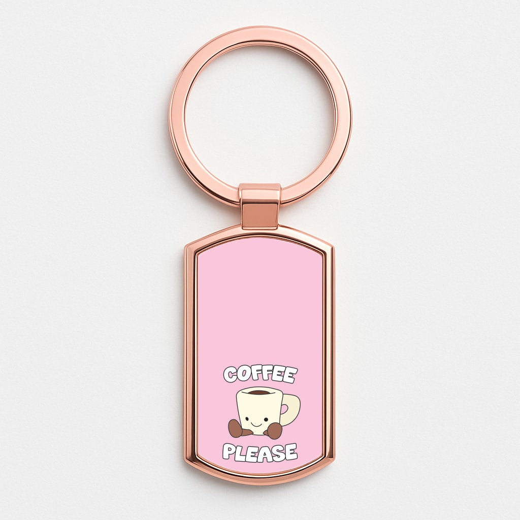 Coffee Please Mug Rose Gold Keyring
