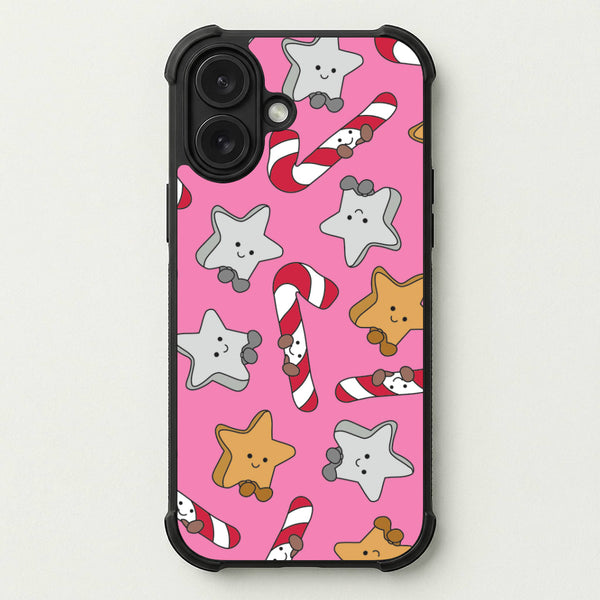 Pink Christmas Plushies Pattern Phone Case — Bumper case