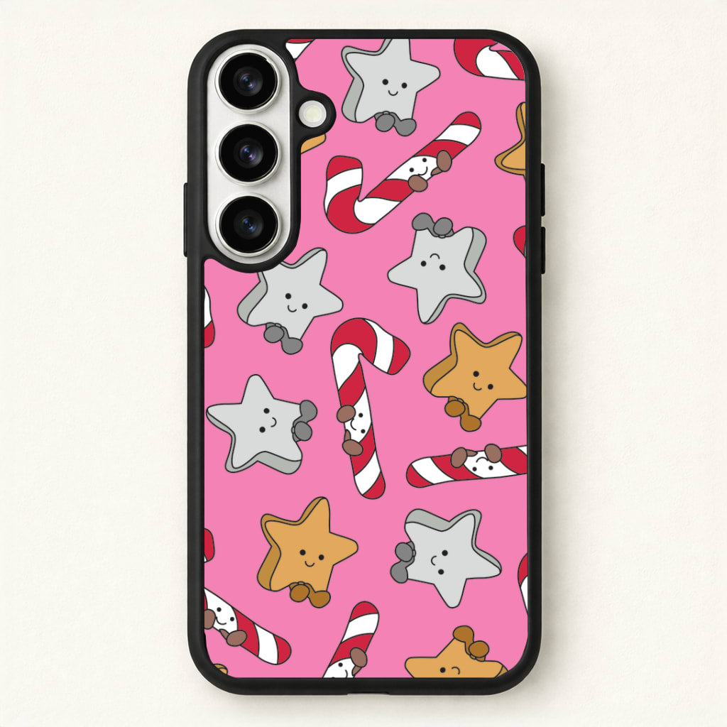 Pink Christmas Plushies Pattern Phone Case for Galaxy S26 Plus