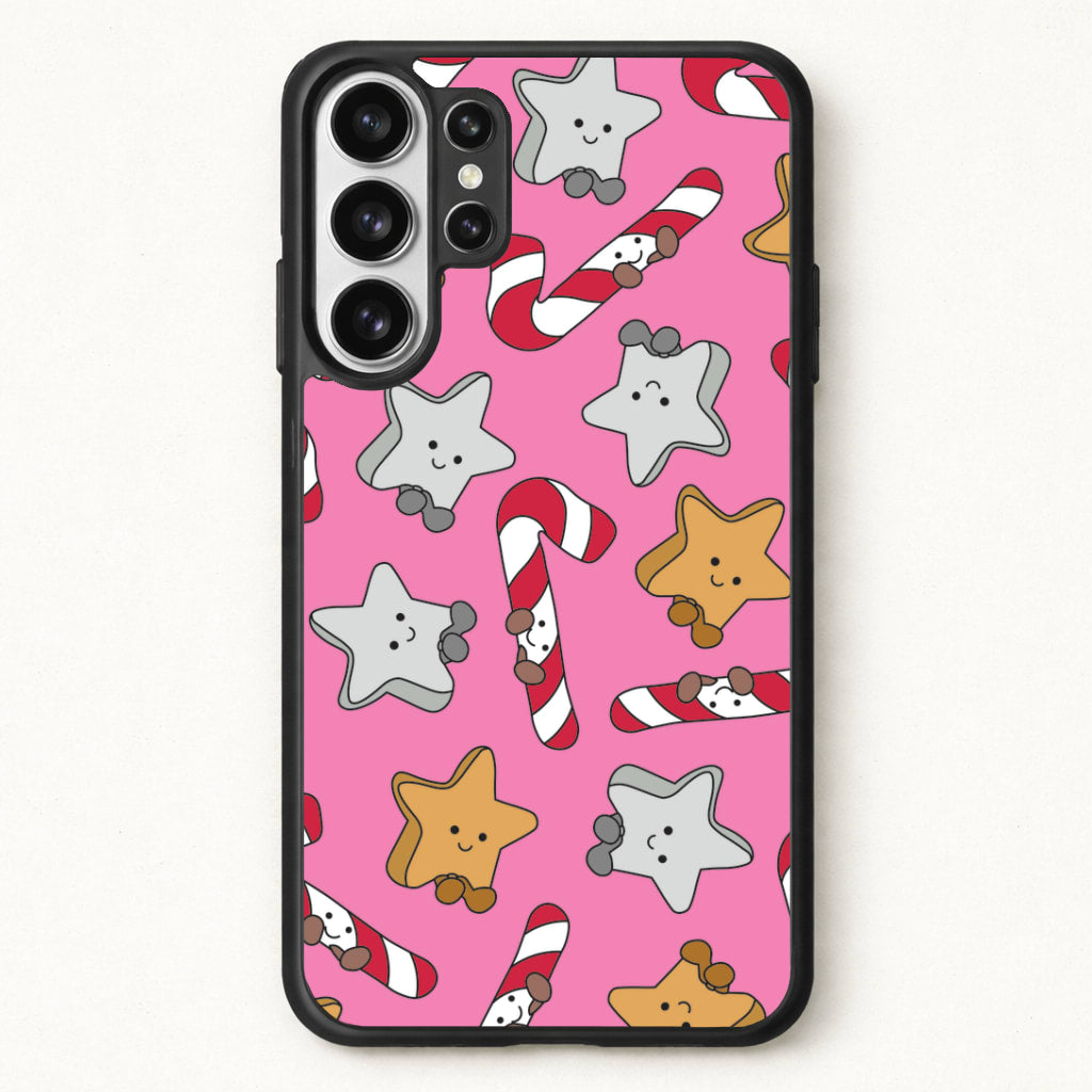 Pink Christmas Plushies Pattern Phone Case for Galaxy S26 Ultra