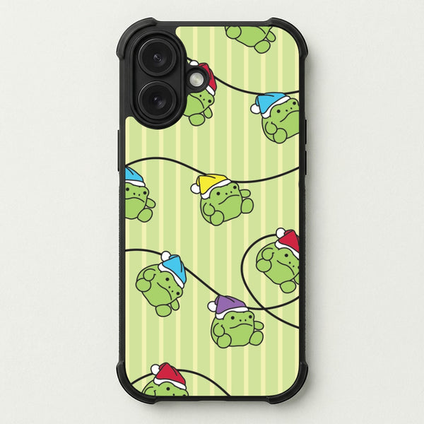 Christmas Frog Plush Fairylights Pattern Phone Case — Bumper case