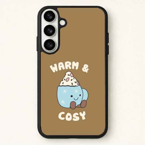 Hot Cocoa Plush Quote Phone Case for Galaxy S26