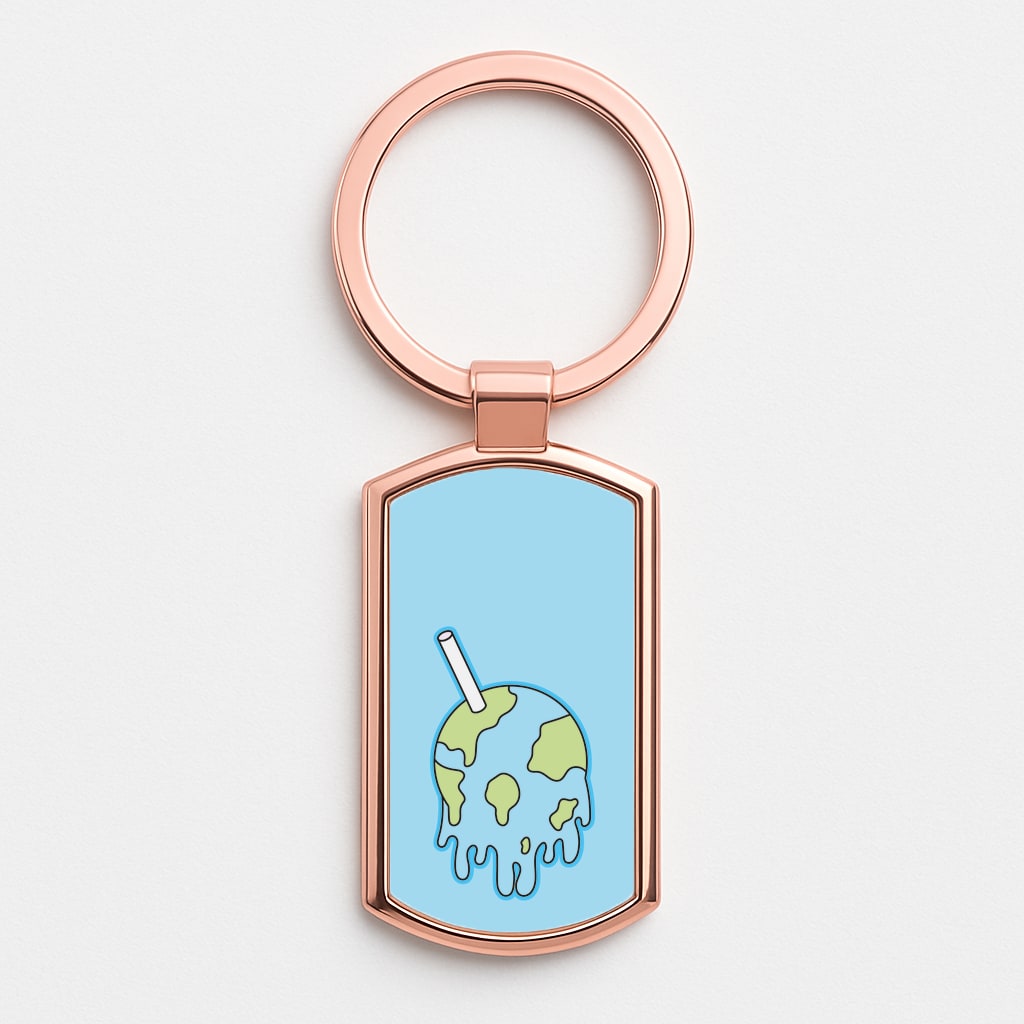 Straw - Juice Rose Gold Keyring